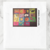 Bekroonde collage panel rechthoek sticker (Tas)