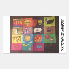 Bekroonde collage panel rechthoek sticker