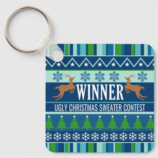 Bekroonde kerstbekentenis voor wedstrijd sleutelhanger (Voorkant)