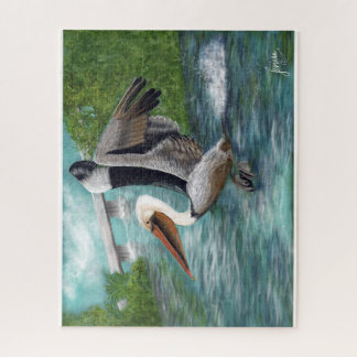 Bekroonde Pelican Art Legpuzzel