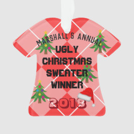 Bekroonde versiering van de "Ugly KerstSweater Awa Ornament