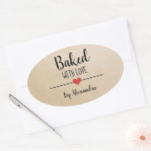 Bekt met liefde Kraft naam Ovale Sticker (Envelop)