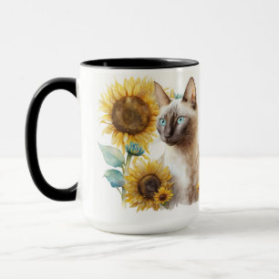 BEKWAAMSE KAT MET GEEL ZONNEN MOK
