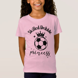 Bekwame Dribble Princess Voetbal Meisje Schattige T-shirt
