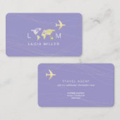 Bel Carte de visite pour un agent de voyage clair- (Devant / Derrière)