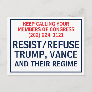 Bel Congres Protests Weersta Weiger Trump Vance Briefkaart