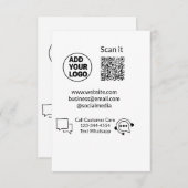 Bel de klantenservice tekst whatsapp Q R code busi Bedankkaart (Voorkant / Achterkant)