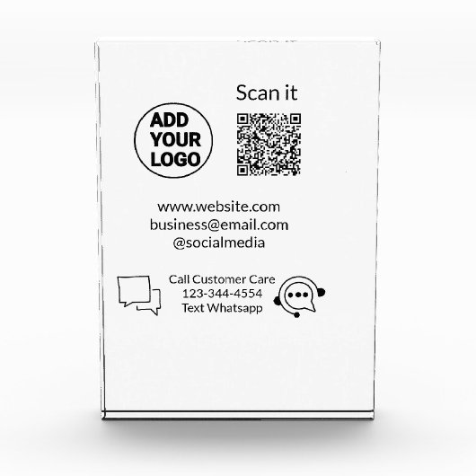 Bel de klantenservice tekst whatsapp Q R code busi Fotoblokken (Voorkant)