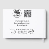 Bel de klantenservice tekst whatsapp Q R code busi Gastenboek (Achterkant)