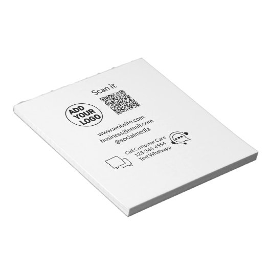 Bel de klantenservice tekst whatsapp Q R code busi Notitieblok (Schuin)
