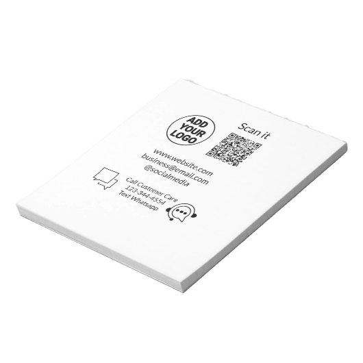 Bel de klantenservice tekst whatsapp Q R code busi Notitieblok (Gedraaid)
