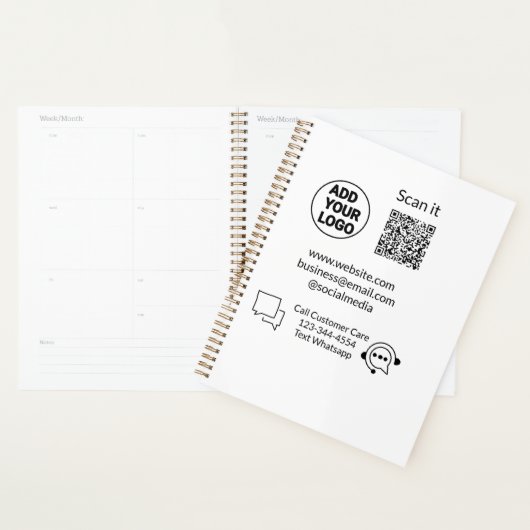 Bel de klantenservice tekst whatsapp Q R code busi Planner (Display)