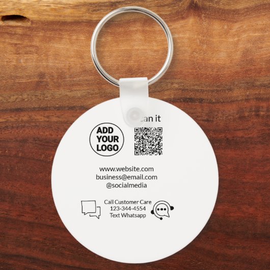 Bel de klantenservice tekst whatsapp Q R code busi Sleutelhanger (Voorkant)