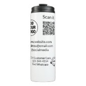 Bel de klantenservice tekst whatsapp Q R code busi Thermosbeker (Voorkant)