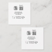 Bel de klantenservice tekst whatsapp Q R code busi Vierkante Visitekaartje (Voorkant / Achterkant)