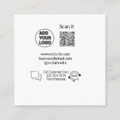 Bel de klantenservice tekst whatsapp Q R code busi Vierkante Visitekaartje (Achterkant)