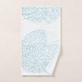 Bel ensemble bleu de serviette d'hortensia (Serviette à main)
