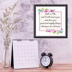 Bel me Bijbel Verse Jeremiah Christelijke Gicleé Poster