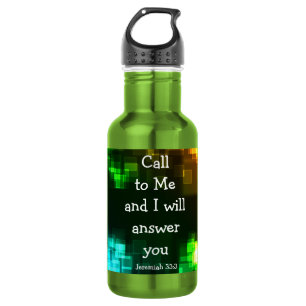 Bel me, bijbelverse Jeremiah 33:3 waterfles Waterfles
