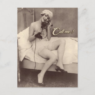 Bel me. briefkaart van 1920, flapper girl risqué