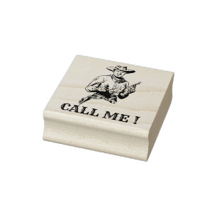 Bel me! - cowboy 	rubberstempel