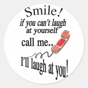 Bel me, ik zal naar je lachen. Cynical and Zeer Fu Ronde Sticker