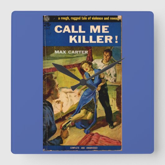 Bel me Killer pulp ficcover Vierkante Klok (Voorkant)
