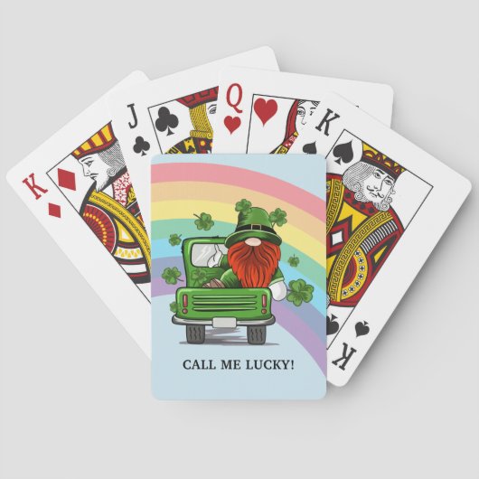 Bel me Lucky Irish Gnome Pokerkaarten (Achterkant)