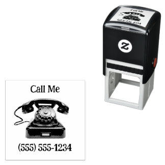 Bel Me Ouderwetse Telefoon Aangepast Telefoonnumme Zelfinktende Stempel