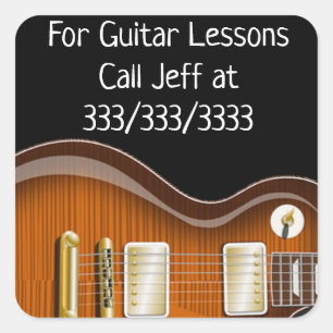 Bel me voor Guitar Lessons Promociers Vierkante Sticker