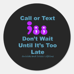 Bel of sms 988 wacht niet ronde sticker