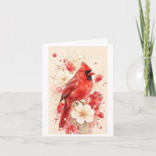 bel oiseau rouge sur une carte