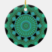 Bel ornement bleu et turquoise de Noël de mandala (Dos)