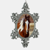 Bel ornement de flocon de neige d'étain de cheval (Gauche)