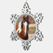 Bel ornement de flocon de neige d'étain de cheval (Vue impression)