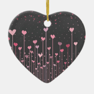 Bel ornement rose de la Saint-Valentin de coeurs