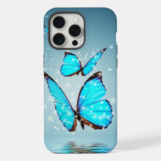 bel papillon bleu brillant (Verso)