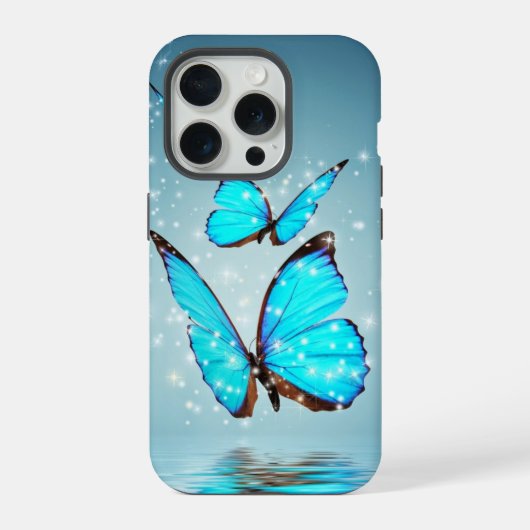 bel papillon bleu brillant (Verso)