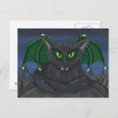 Bela Vampire Chat gothique Imaginaire Art Carte po (Devant / Derrière)