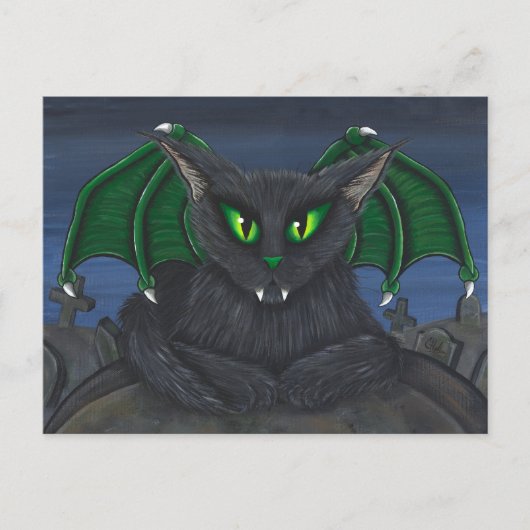 Bela Vampire Chat gothique Imaginaire Art Carte po (Devant)