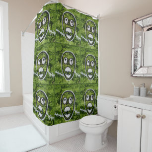 Belabberde Pete Cute Skull Monster Green Origineel Douchegordijn