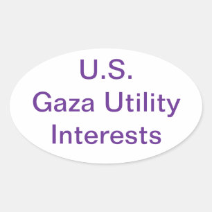 Belangen van Amerikaanse nutsbedrijven in Gaza - H Ovale Sticker