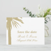Belangrijk bewaar de datum palm strand trouwkaarte save the date (Staand voorkant)