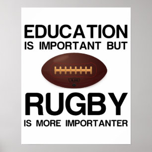 BELANGRIJK ONDERWIJS VOOR HET BELANG VAN RUGBY POSTER