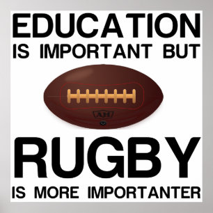BELANGRIJK ONDERWIJS VOOR HET BELANG VAN RUGBY POSTER