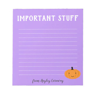 Belangrijk spul Cute Halloween Pumpkin Herfst Paar Notitieblok
