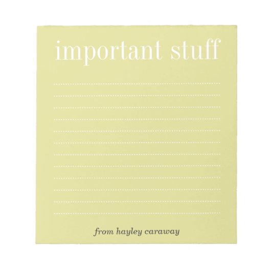 Belangrijk spul met een memo-pad notitieblok (Voorkant)