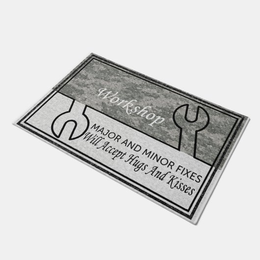 Belangrijke en kleine werkshop deurmat (Schuin)