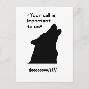 Belangrijke oproep Funny Wolf Customer Service Car Briefkaart