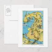 Belangrijke punten voor de cartoon van kabeljauw briefkaart (Voorkant / Achterkant)